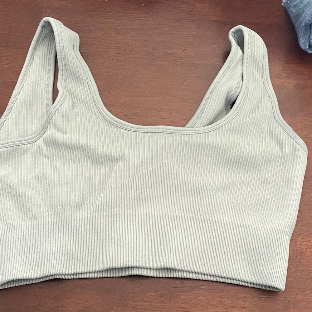 Born Primitive Ribbed Gray Sports Bra